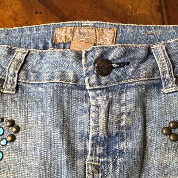 Candies Denim Mini Skirt Embellished Studs And Rinestone - Picture 2 of 13